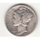 1941 - 10 Cents (Dime) Argento Dollaro Stati Uniti Mercury Dime BB+